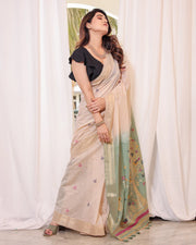 Rama Muga Cotton Woven Saree